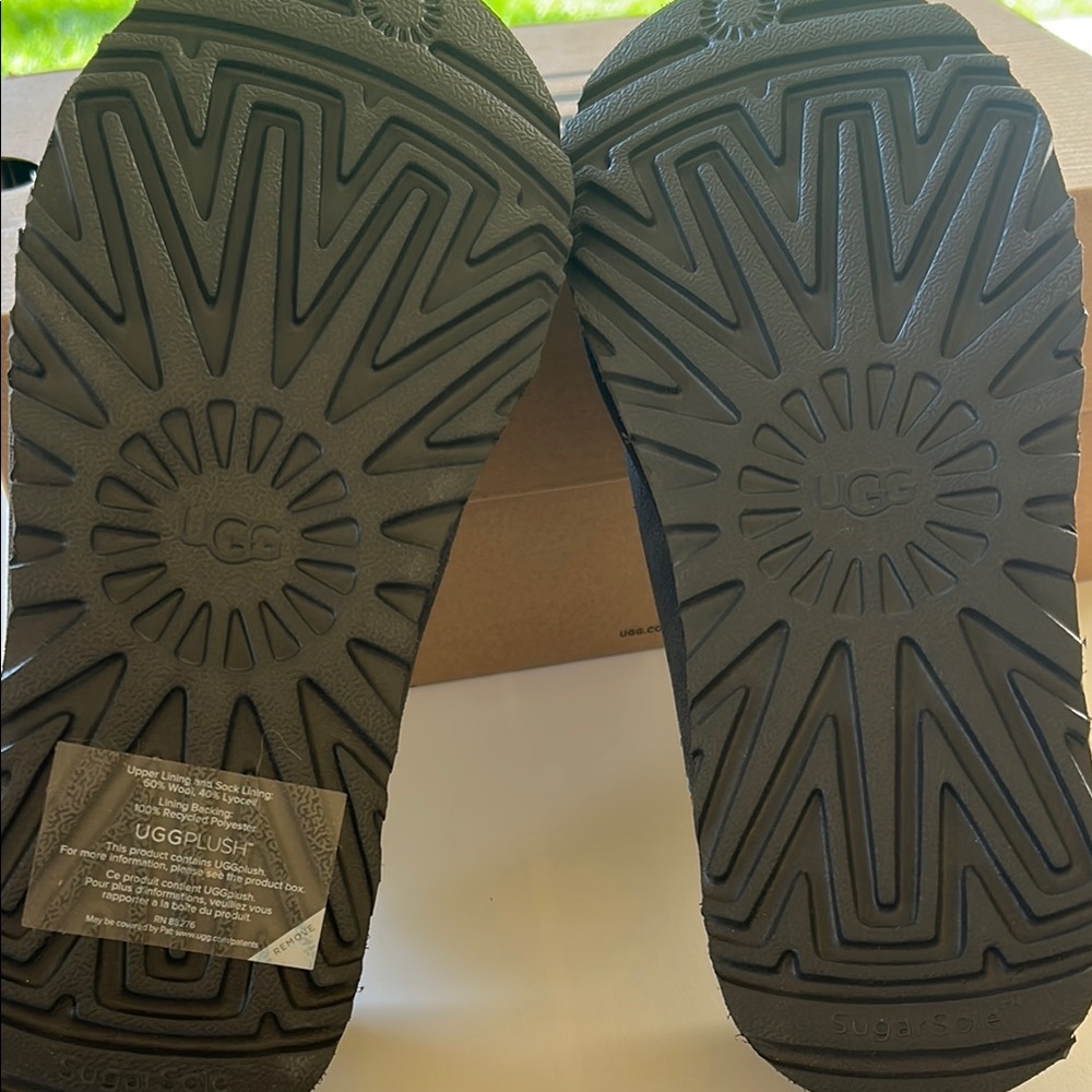 UGG Gray Tasman II Mules with Multicolor Trim - Picture 6 of 7